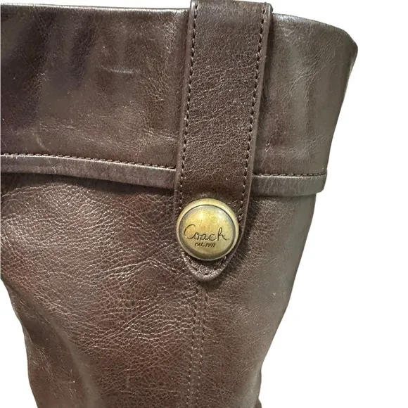 Vintage Coach Fayth Brown Heeled Leather Tall Women’s Boots 8 Riding Western