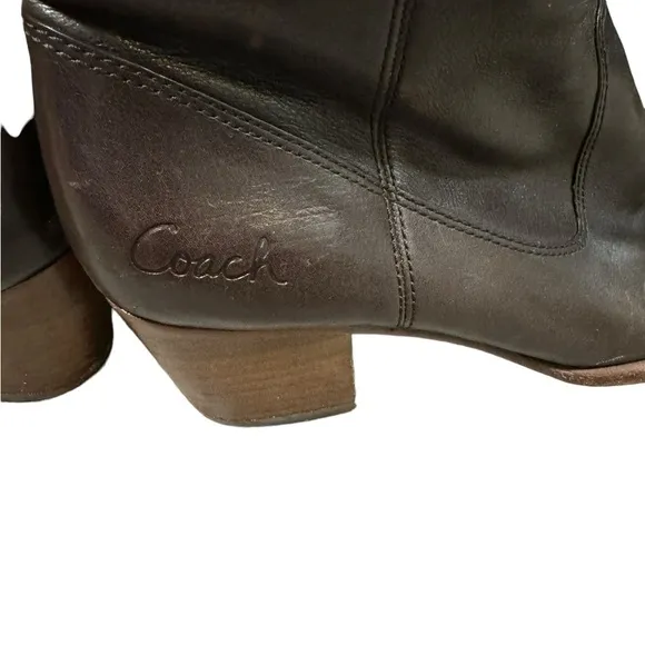 Vintage Coach Fayth Brown Heeled Leather Tall Women’s Boots 8 Riding Western