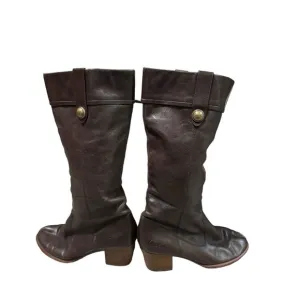 Vintage Coach Fayth Brown Heeled Leather Tall Women’s Boots 8 Riding Western