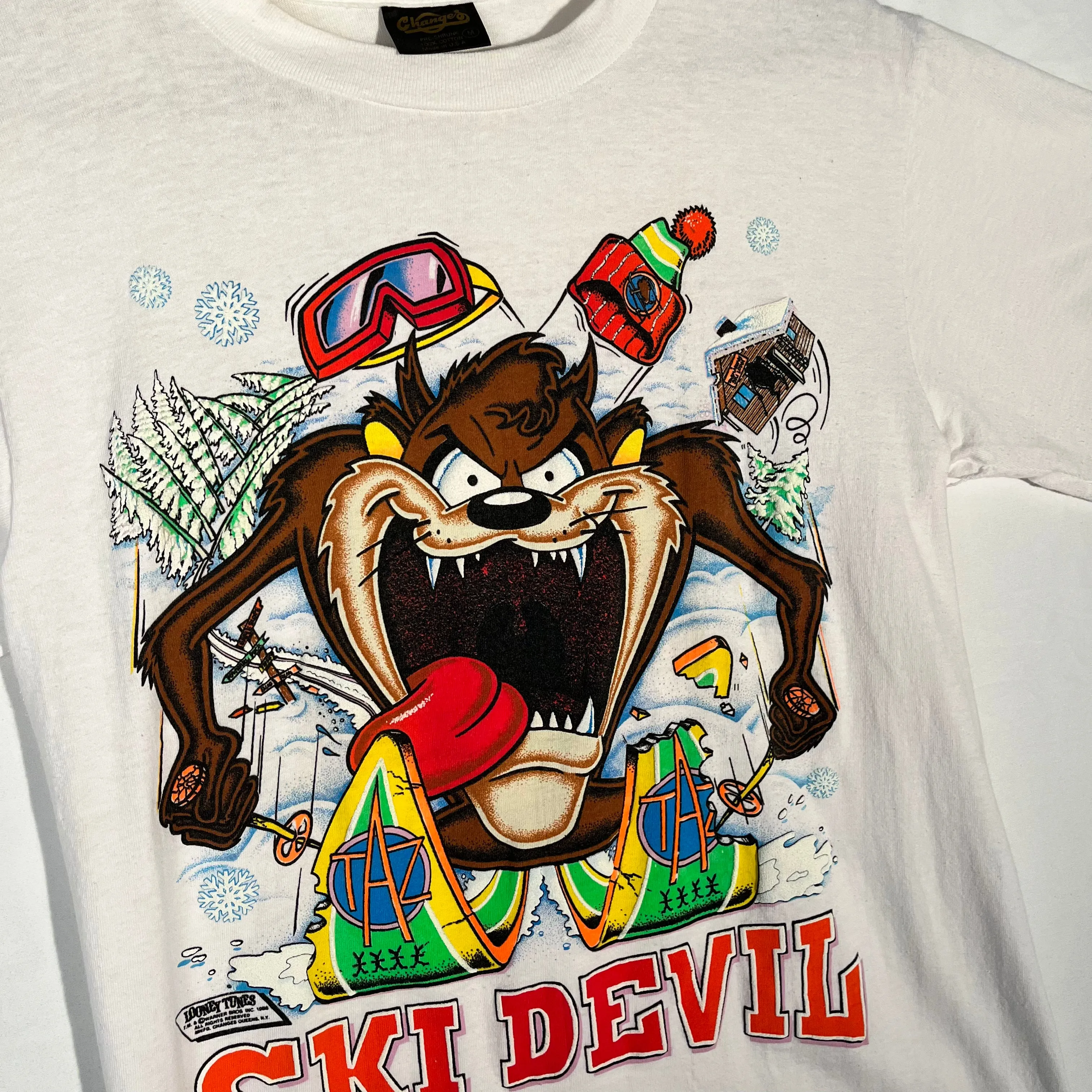 VTG '88 Taz 'Ski Devil' Changes Graphic Tee - White