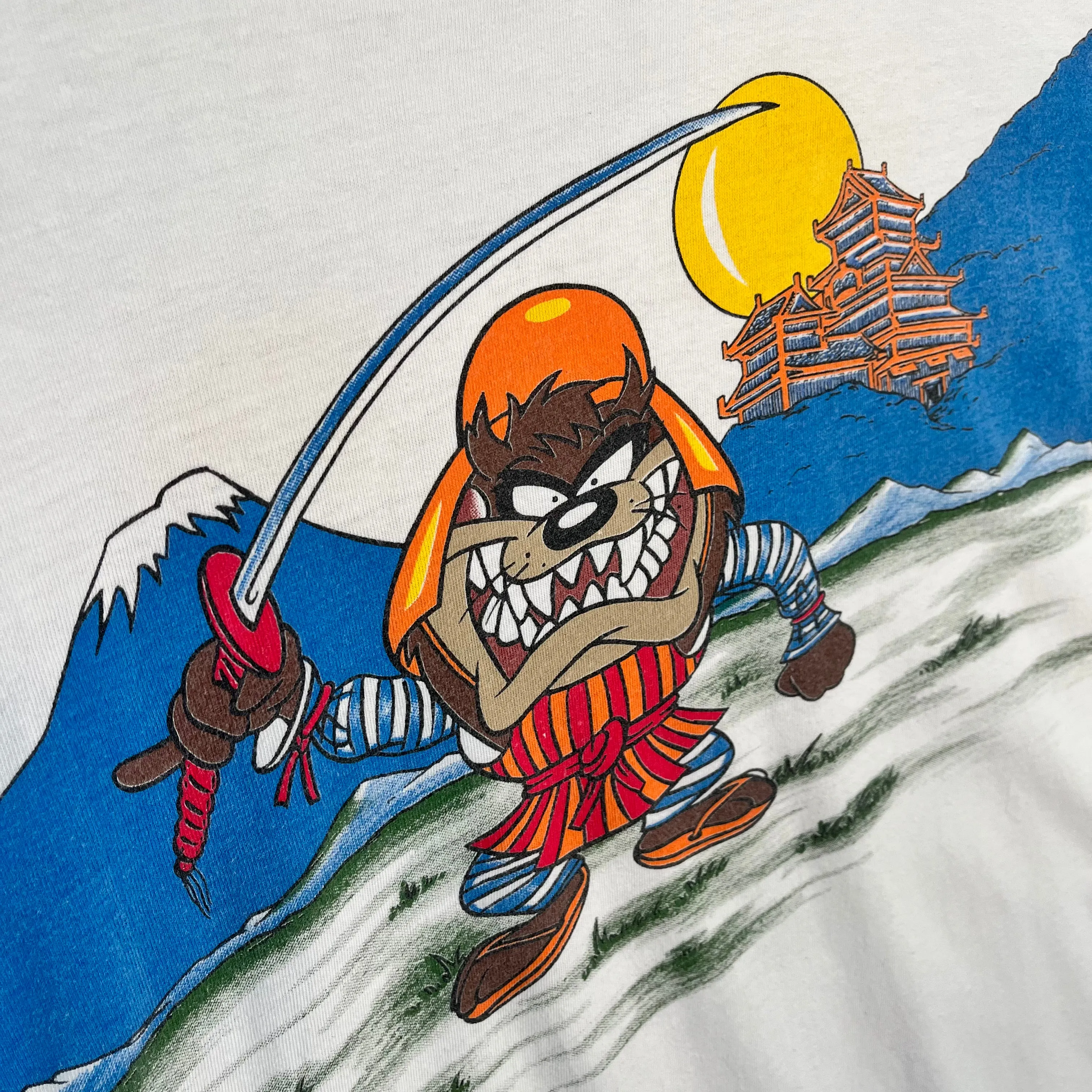 VTG '93 American Characters Samurai Taz Graphic Tee - White