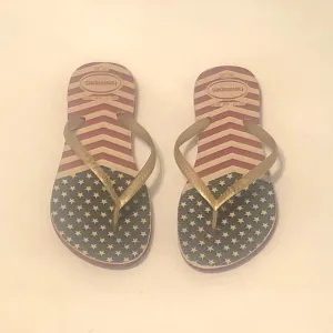 Women's Rare Brazilian Flip Flops “The Real Ones” Size 2Y