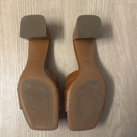 Zara Brown Heeled Sandals