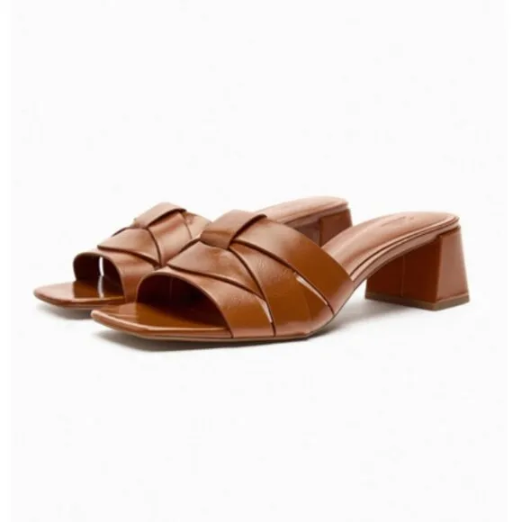 Zara Brown Heeled Sandals